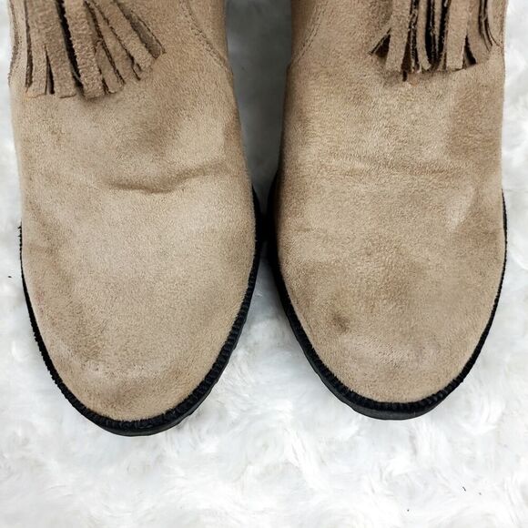 Jaclyn Smith Rubi Chunky Ankle Boots Taupe Size 9 - Picture 4 of 10